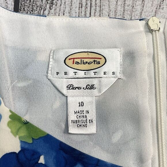 Talbots Women's Dress Lined PURE SILK Floral Long Sleeveless Maxi Sz 10 Y2K 90's - Picture 3 of 7